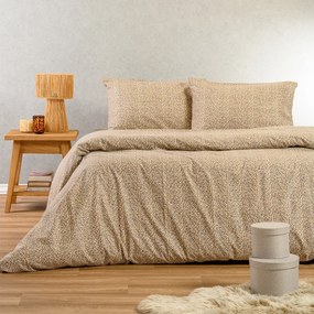 Φανελένια Σεντόνια King Size (Σετ) Melinen Winter Line Keshia Beige Μπεζ Με Λάστιχο 180x200+30