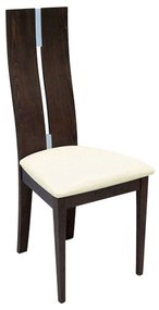 Καρέκλα Mileno Καρυδί-Μπέζ Ε7675 46X47X103 cm Σετ 2τμχ Ξύλο,Ύφασμα