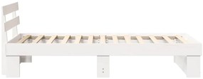 vidaXL Σκελετός Κρεβατιού Λευκό 75 x 190 cm Στερεά ξυλεία πεύκου