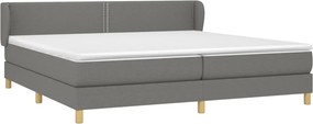 vidaXL Κρεβάτι Boxspring με Στρώμα Σκούρο Γκρι 200x200 εκ. Υφασμάτινο
