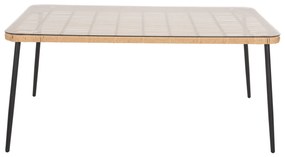 ΤΡΑΠΕΖΙ ΟΡΘΟΓΩΝΙΟ ALLEGRA HM5538.11 ΜΕΤΑΛ.ΜΑΥΡΟ-P.E. RATTAN ΦΥΣΙΚΟ 159,5x89,5x72Υεκ.