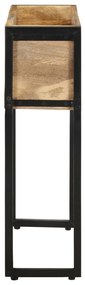Ζαρντινιέρα 60 x 20 x 68 εκ. από Ακατέργαστο Ξύλο Μάνγκο - Μαύρο
