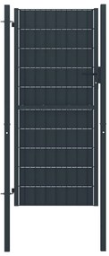 vidaXL Πόρτα Περίφραξης από PVC και Ατσάλι Ανθρακί 100x164 εκ.