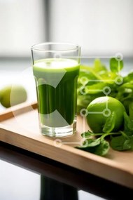 Σετ των 2 Intra Συλλεκτικό Ξύλινο Παζλ Plywood  4mm - Δροσιστικός πράσινος χυμός με φρέσκα υλικά Σε Ξύλινο Κουτί - Διαστάσεις: 10x10 cm – 25 κομμάτια