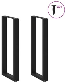 vidaXL Πόδια Τραπεζιού Μπαρ σε Σχήμα U 2 τεμ. Μαύρο 50x(100-101) εκ. Ατσάλι