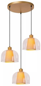 Φωτιστικό Κρεμαστό Lucide 30460-13-60 GUNHILD Διάφανο (Transparent)|Μπεζ/Κρεμ (Beige/Creme)