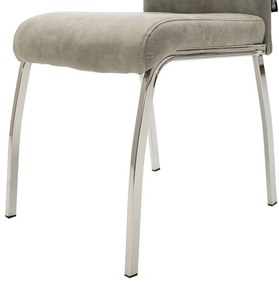 Καρέκλα Ariadne pakoworld PU γκρι-πόδι χρωμίου