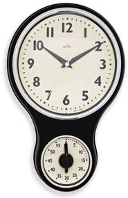Ρολόι Τοίχου Με Χρονόμετρο Kitchen Time ACCTIM21593 30x19,5x6x5m Black-Ecru Acctim Πλαστικό, Γυαλί