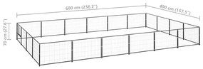 vidaXL Σπιτάκι Σκύλου Μαύρο 24 μ² Ατσάλινο