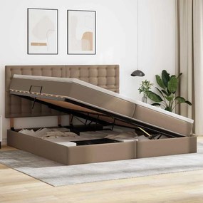 vidaXL Κρεβάτι Αποθήκης Καπουτσίνο 200 x 200 cm Τεχνητό Δέρμα