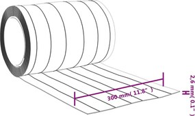 vidaXL Λωριδοκουρτίνα Διαφανής 10 μ. 300 χιλ.x2,6 χιλ. από PVC