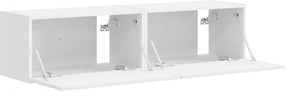 vidaXL Ντουλάπι Τηλεόρασης Τοίχου 2 pcs Λευκό 60 x 31 x 29,5 εκ