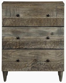 Sideboards 2 τεμάχια ανοιχτό γκρι 60x33,5x75cm μασίφ ξύλο Mango - Μαύρο