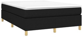 vidaXL Κρεβάτι Boxspring με Στρώμα Μαύρο 140x190 εκ. Υφασμάτινο