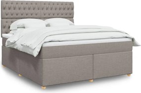 vidaXL Κρεβάτι Boxspring με Στρώμα Taupe 180x200 εκ. Υφασμάτινο