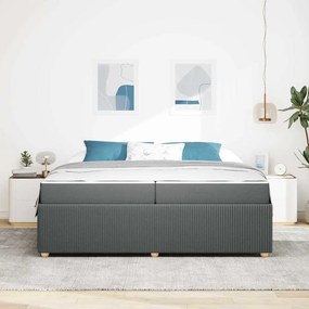 vidaXL Σκελετός Κρεβατιού Άλλο Σκούρο γκρι 200 x 200 cm ύφασμα