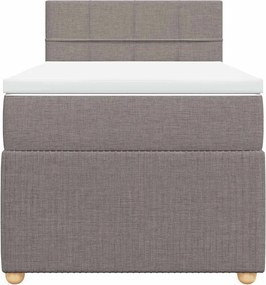vidaXL Κρεβάτι Boxspring με Στρώμα Taupe 100 x 200 εκ. Υφασμάτινο