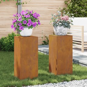 vidaXL Σταντ Φυτών Εξωτερικού Χώρου Στήλη 2 τμχ 24x24x55 εκ Γλάστρα από Καιρό