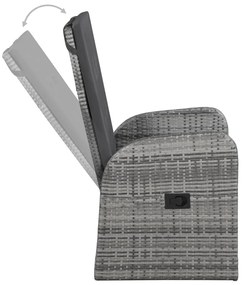 vidaXL Σετ Τραπεζαρίας Κήπου 9 Τεμαχίων Γκρι με Μαξιλάρια