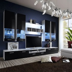 Σύνθετο Σαλονιού Doreto-Λευκό - Μαύρο