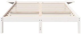 vidaXL Πλαίσιο κρεβατιού με κομοδίνα Λευκό 140 x 200 εκ Λευκό
