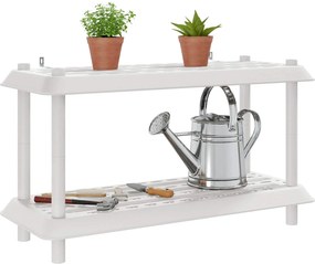 vidaXL Μονάδα Ραφιού 2 επίπεδα 100 x 40 x 55,5 εκ. PP Λευκό