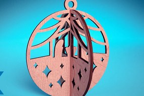 Intra απο ξύλο plywood 3mm-4mm πάχος Τρισδιάστατα χριστουγεννιάτικα στολίδια με λέιζερ | Δίασταση 8x8 cm INTRAFABR-74929412