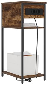 vidaXL Κομοδίνο Καπνιστή δρυς 28.1 x 40.9 x 75 εκ. Επεξεργασμένο ξύλο