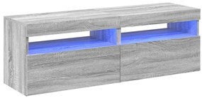 vidaXL Έπιπλα Τηλεόρασης με LED 2 τεμ. Γκρι Sonoma 60 x 35 x 40 εκ.