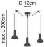 SE21-BL-4-BL3-MS3 ADEPT TUBE Black Pendant Black Metal Shade+