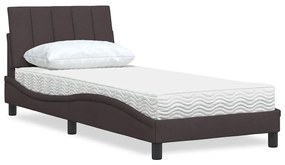 vidaXL Κρεβάτι με Στρώμα Σκούρο Καφέ 80x200 εκ. Υφασμάτινο