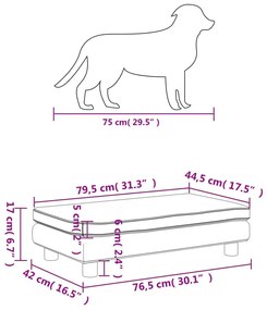 Κρεβάτι Σκύλου με Προέκταση Κρεμ 100x50x30 εκ. Συνθετικό Δέρμα