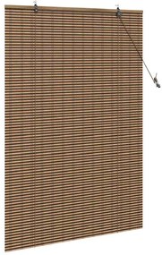 vidaXL Ρολό Παραθύρου με κουρτίνες Καφέ 120 x 160 cm Μπαμπού