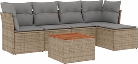 vidaXL Patio Sofa Set 6-θέσια Mix Beige and Light Grey