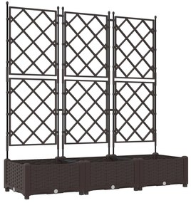vidaXL gataXL Γλάστρα Κήπου με Πλέγμα 3 τμχ Καφέ 120x40x125.5 εκ.