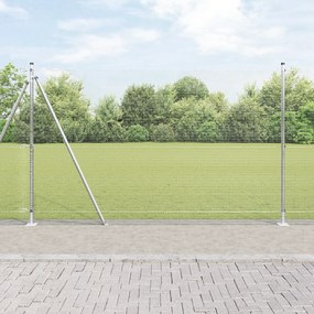 vidaXL Φράχτης με 13 Πόρους Φλόγας 1.4x50 m Γαλβανισμένος Χάλυβας