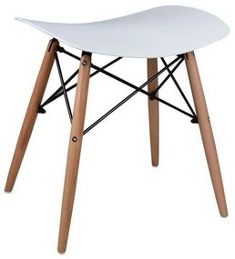 Σκαμπό Tonia HM0109.01 Λευκό 47x34.5x46.5cm Wood, Polypropylene