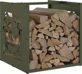 vidaXL Ράφι Καυσόξυλων 40x40x40 εκ. Χάλυβας ψυχρής έλασης