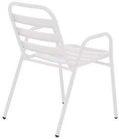 Καρέκλα - Πολυθρόνα Sussie στοιβαζόμενη λευκό μέταλλο με φέτες αλουμινίου 45x62x76 εκ. 45x62x76 εκ.