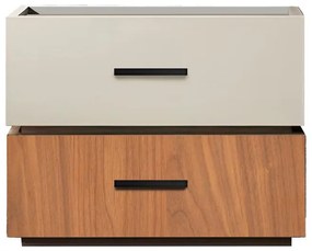 Κομοδίνο Sonlen μελαμίνη και mdf σε καρυδί-μπεζ απόχρωση 60x40x44.5εκ 60x44x44.5 εκ.