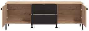 Έπιπλο τηλεόρασης Mayenne 157 3K2F2V Artisan Oak - Μαύρο Ματ 157x40x55 εκ. 157x40x55 εκ.