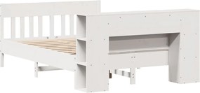 vidaXL Κρεβάτι Βιβλιοθήκη Χωρίς Στρώμα 140x200 εκ Μασίφ Ξύλο Πεύκο