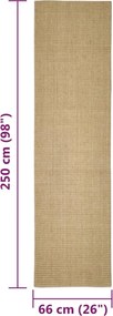 vidaXL Χαλί Σιζάλ για Ονυχοδρόμιο 66 x 250 εκ.