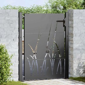 vidaXL Πύλη Κήπου, Πύλη Κήπου 105x75 εκ. Από χάλυβα Corten με σχέδιο γρασιδιού
