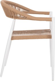 ΠΟΛΥΘΡΟΝΑ ΑΛΟΥΜΙΝΙΟΥ GRET HM5854.01 ΛΕΥΚΗ PE RATTAN ΜΠΕΖ 56x55,5x78Υεκ.