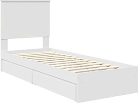 vidaXL Κρεβάτι Αποθήκης Λευκό 75 x 190 cm Επεξεργασμένο ξύλο