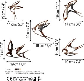 Decorative Metal Wall Accessory Birds-2 Multicolor