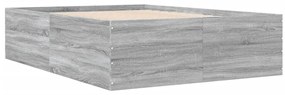vidaXL Πλαίσιο Κρεβατιού Γκρι Sonoma 135x190 εκ. Επεξεργασμένο Ξύλο
