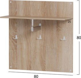 ΚΡΕΜΑΣΤΡΑ ΜΕ ΡΑΦΙ HM4361 ΜΕΛΑΜΙΝΗ ΣΕ ΣΟΝΑΜΑ 80x80x25(βάθος ραφιού)εκ