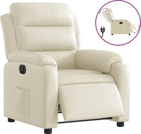 vidaXL Πολυθρόνα Ανακλινόμενη Ηλεκτρική Κρεμ από Συνθετικό Δέρμα